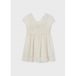Vestido plumas - creme