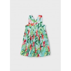 Vestido plissado estampado...