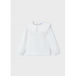 Blusa gola folhos - nata