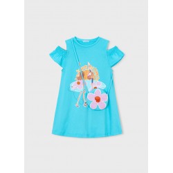 Vestido recortado c/ bolsa