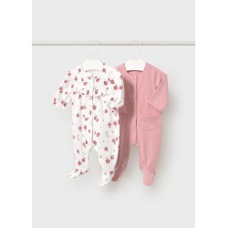 Set 2 babygrows m/comp. - rose