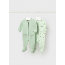 Set 2 babygrows m/comp. - alga