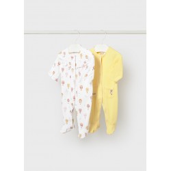 Set 2 babygrows m/comp. - sun