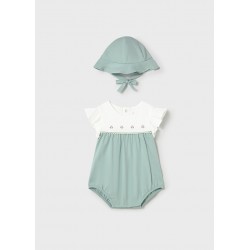 Conj. Babygrow chapéu - aqua