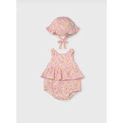 Fato bebé c/ gorro - rose